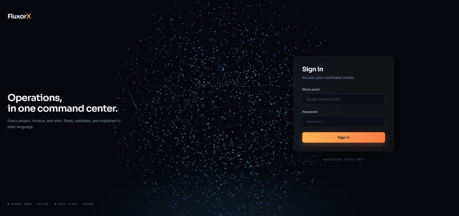 FluxorX interface